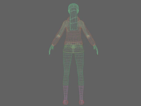 Cartoon anime girl V22093 3D Model