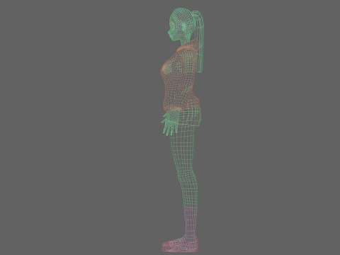 Cartoon anime girl V22093 3D Model