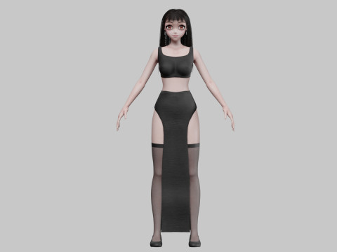 Cartoon cute girl V32569 3D Model