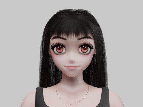 Cartoon cute girl V32569 3D Model
