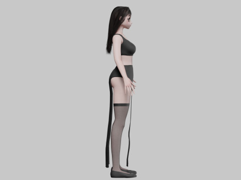 Cartoon cute girl V32569 3D Model