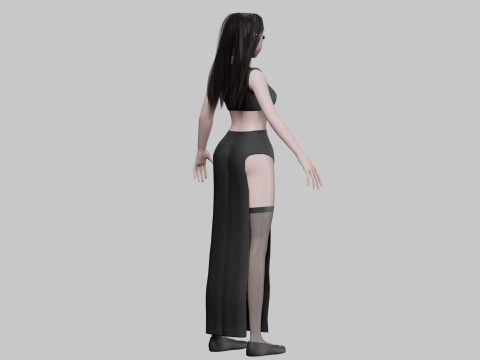 Cartoon cute girl V32569 3D Model