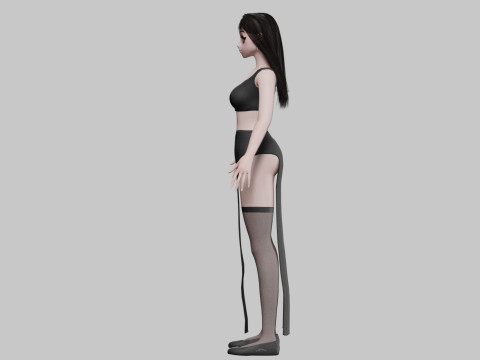 Cartoon cute girl V32569 3D Model