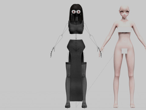 Cartoon cute girl V32569 3D Model