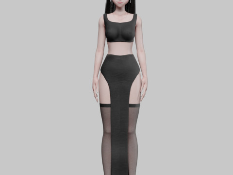 Cartoon cute girl V32569 3D Model