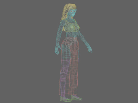 Cartoon cute girl V32569 3D Model