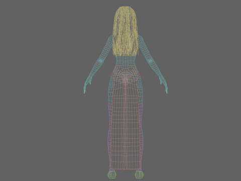 Cartoon cute girl V32569 3D Model