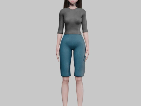Classic anime girl V32012 3D Model