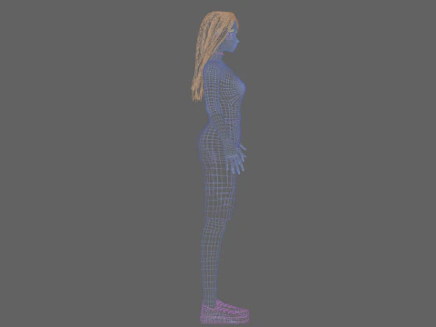 Classic anime girl V32012 3D Model