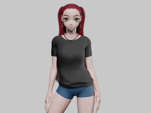 Classic Basic girl V29165 3D Model