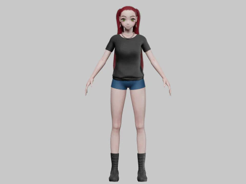Classic Basic girl V29165 3D Model