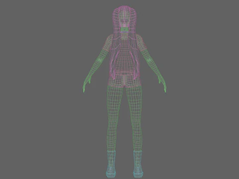 Classic Basic girl V29165 3D Model