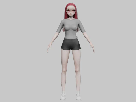 Classic cute girl V29863 3D Model