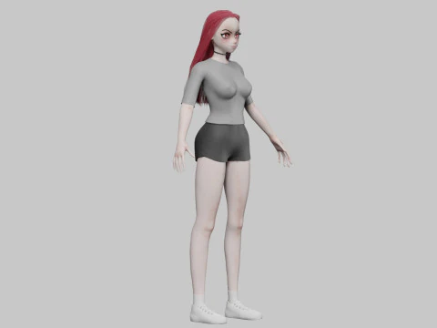 Classic cute girl V29863 3D Model