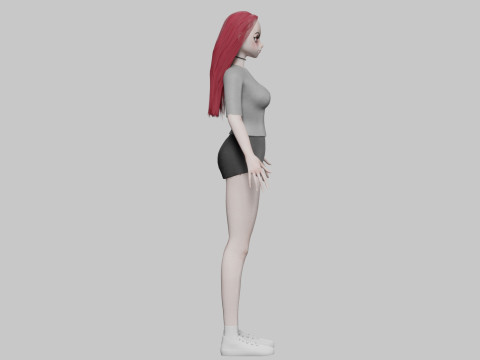 Classic cute girl V29863 3D 模型