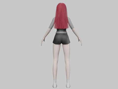 Classic cute girl V29863 3D Model
