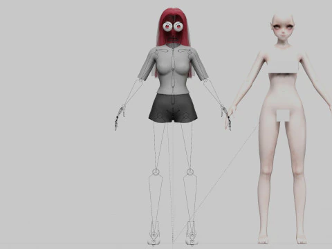 Classic cute girl V29863 3D Model