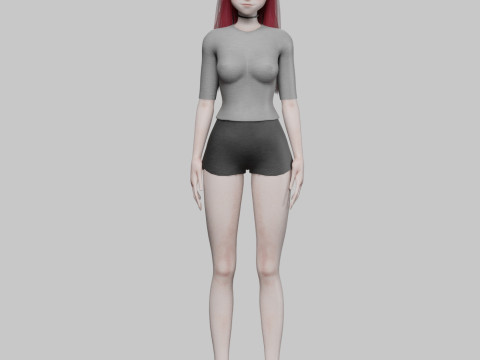 Classic cute girl V29863 3D 模型