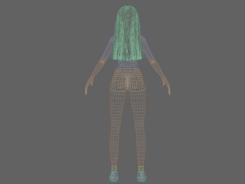 Classic cute girl V29863 3D Model