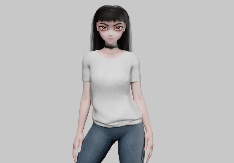 Cool anime girl V30121 Modelo 3D .c4d .max .obj .3ds .fbx .stl .blend 