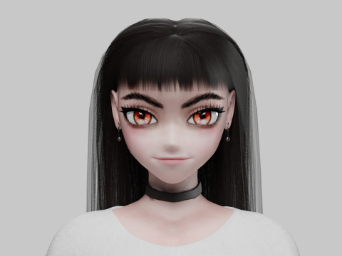 Cool anime girl V30121 Modelo 3D