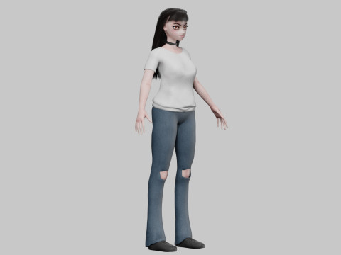Cool anime girl V30121 Modelo 3D