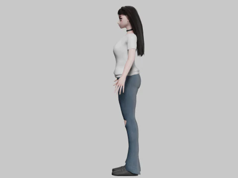 Cool anime girl V30121 3D Model