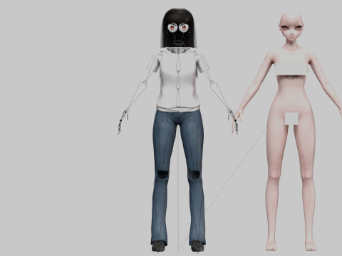 Cool anime girl V30121 Modelo 3D