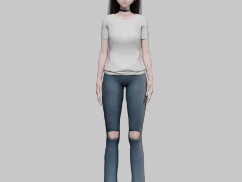 Cool anime girl V30121 Modelo 3D
