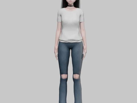 Cool anime girl V30121 3D Model