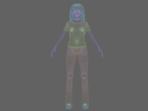 Cool anime girl V30121 Modelo 3D