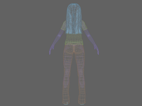 Cool anime girl V30121 Modelo 3D