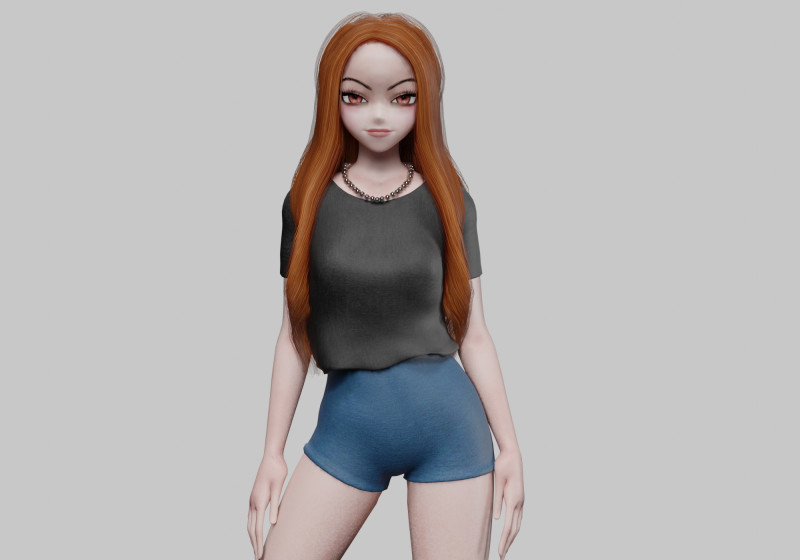 Cool Basic girl V30957 Modello 3D .c4d .max .obj .3ds .fbx .stl .blend