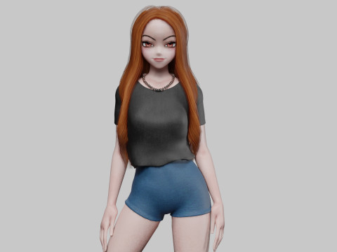 Cool Basic girl V30957 3D Model