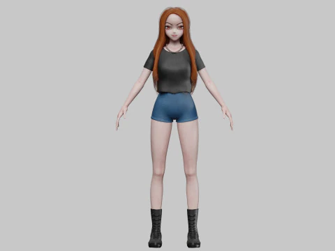 Cool Basic girl V30957 3D Model