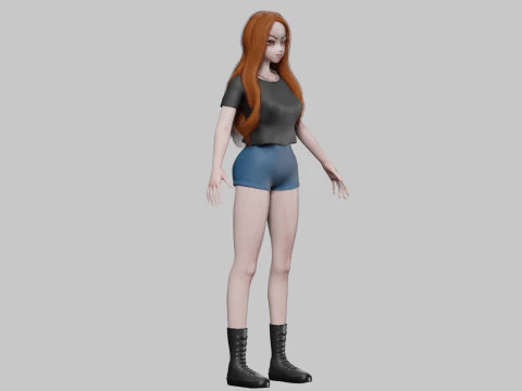 Cool Basic girl V30957 3D Model