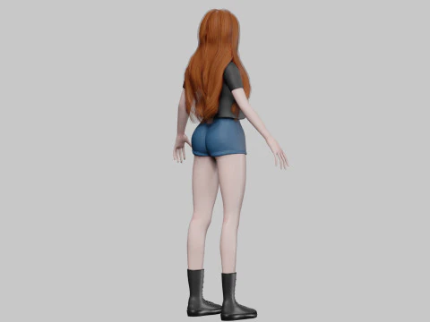 Cool Basic girl V30957 3D Model