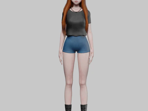 Cool Basic girl V30957 3D Model