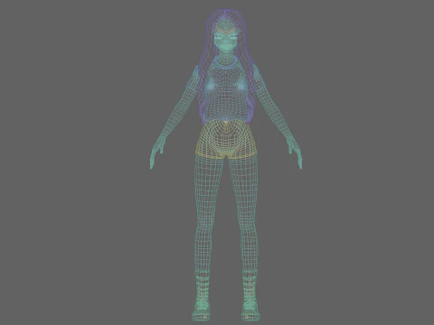 Cool Basic girl V30957 3D Model