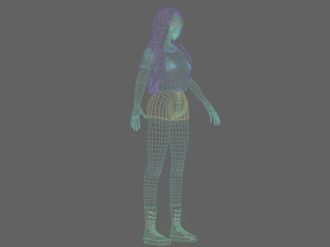 Cool Basic girl V30957 3D Model