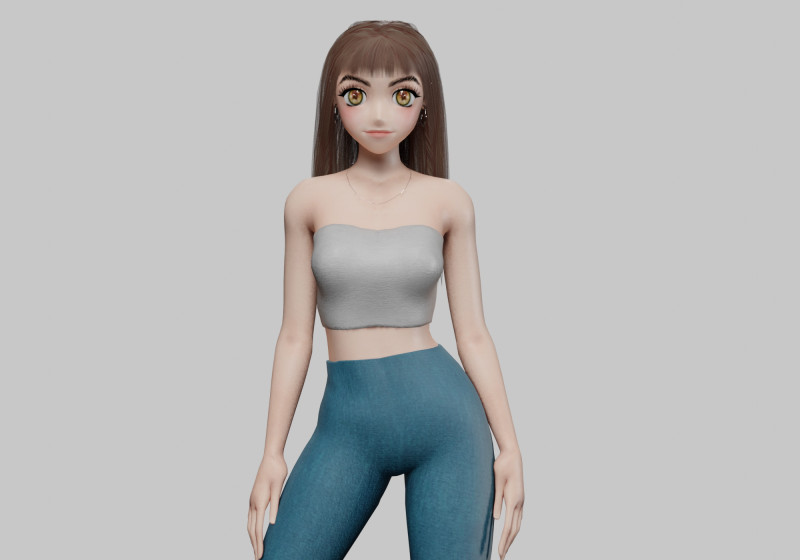 Cool cute girl V29891 3D-Modell .c4d .max .obj .3ds .fbx .stl .blend 