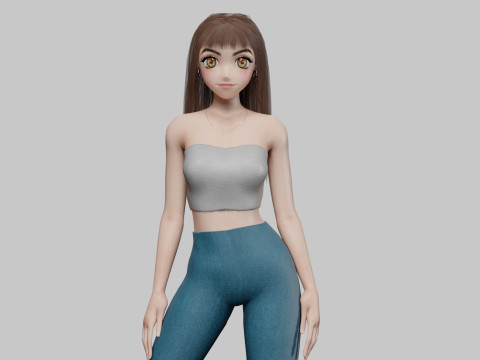 Cool cute girl V29891 Model 3D