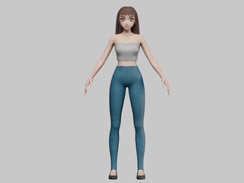 Cool cute girl V29891 3D-Modell