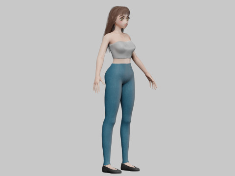 Cool cute girl V29891 3D-Modell