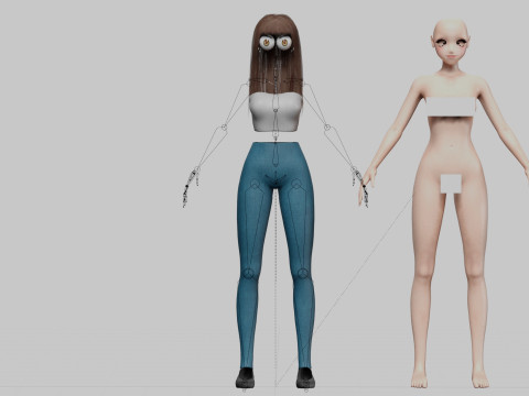 Cool cute girl V29891 3D-Modell