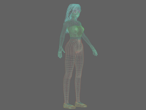 Cool cute girl V29891 3D-Modell