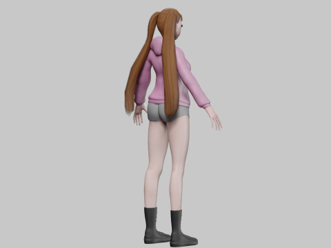 Cute anime girl V28256 3D Model