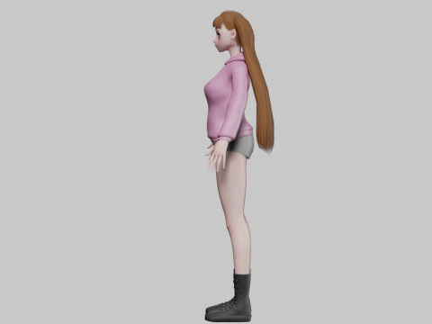 Cute anime girl V28256 3D Model