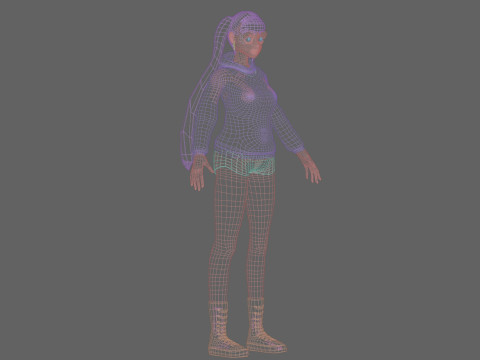 Cute anime girl V28256 3D Model