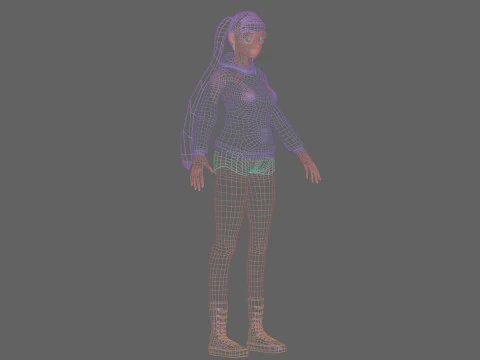 Cute anime girl V28256 3D Model